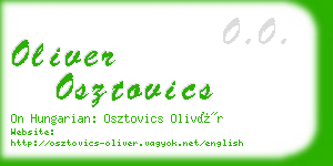 oliver osztovics business card